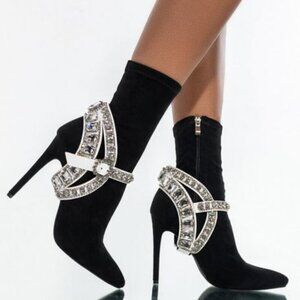 AZALEA WANG BET YAH CAN'T DO IT LIKE I DO STILETTO BOOTIE IN BLACK